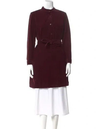 Pre-owned Apc Mock Neck Knee-length Dress In Burgundy