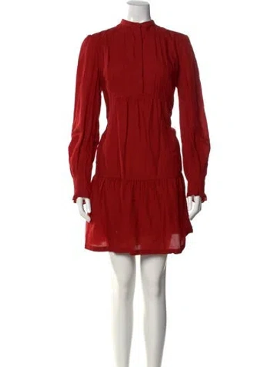 Pre-owned Apc Mock Neck Knee-length Dress In Red