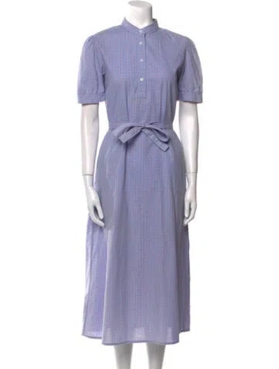 Pre-owned Apc Mock Neck Long Dress In Blue