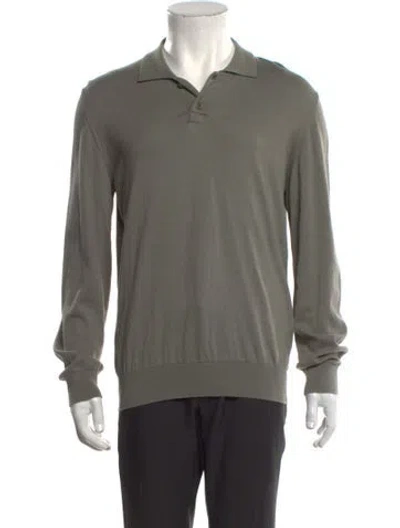 Pre-owned A.p.c. Mock Neck Long Sleeve Polo Sweater In Gray