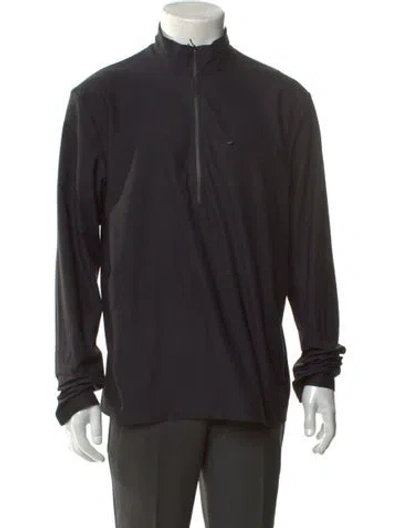 Pre-owned A.p.c. Mock Neck Long Sleeve Pullover In Blue