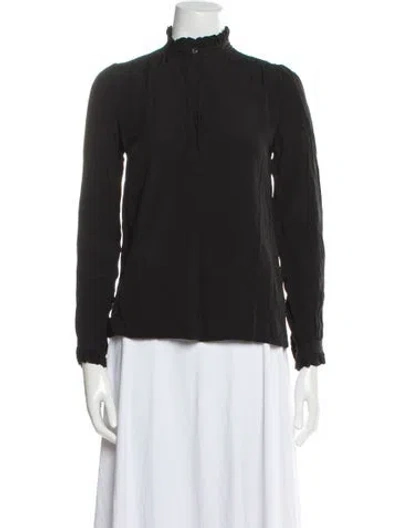 Pre-owned Apc Mock Neck Long Sleeve Sweatshirt In Black