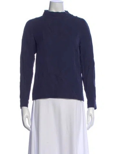 Pre-owned A.p.c. Mock Neck Long Sleeve Top In Blue