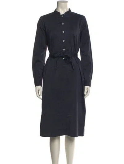 Pre-owned Apc Mock Neck Midi Length Dress In Blue