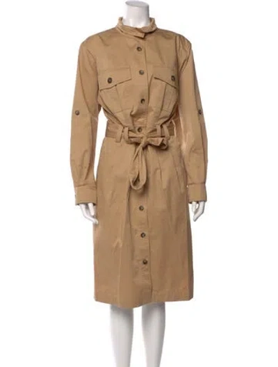 Pre-owned Apc Mock Neck Midi Length Dress In Neutral