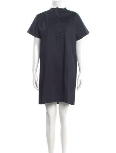 Pre-owned Apc Mock Neck Mini Dress In Blue