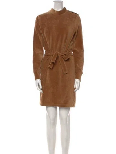 Pre-owned Apc Mock Neck Mini Dress In Brown