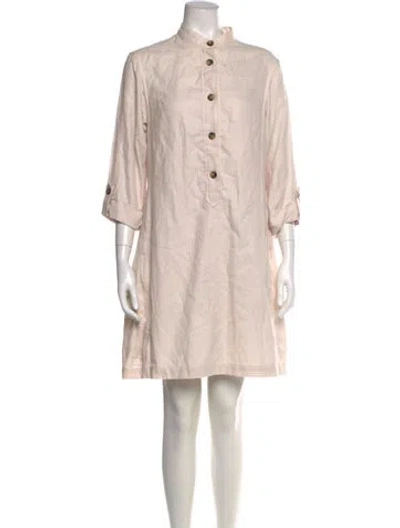 Pre-owned Apc Mock Neck Mini Dress In Neutral