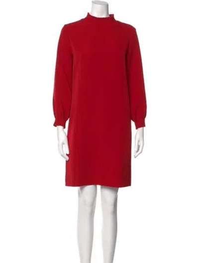Pre-owned Apc Mock Neck Mini Dress In Red