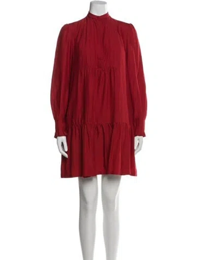 Pre-owned Apc Mock Neck Mini Dress In Red