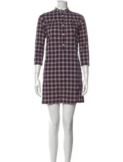 Pre-owned A.p.c. Mock Neck Mini Dress In Red