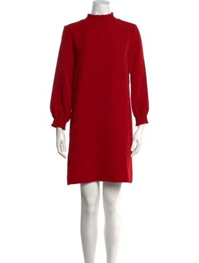 Pre-owned A.p.c. Mock Neck Mini Dress In Red