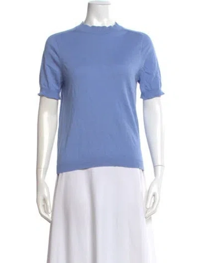 Pre-owned A.p.c. Mock Neck Short Sleeve Top In Blue