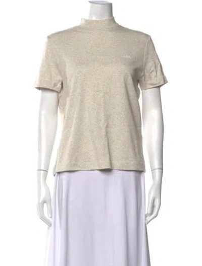 Pre-owned A.p.c. Mock Neck Short Sleeve T-shirt In Neutrals