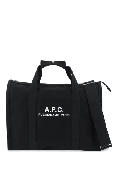 Apc Modern Black Cotton Canvas Tote Handbag For Men