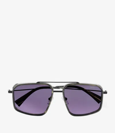 Apc Moe Sunglasses One Size Khaki In Purple