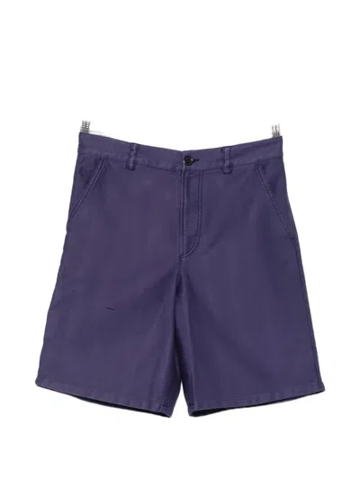 A.p.c. Moleskine Straight-leg Shorts In Blue