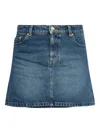 Apc A.p.c. Moss Denim Mini Skirt In Blue