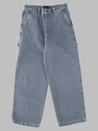A.p.c. Multicolor Utility Pocket Relaxed Wide-leg Jeans In Blue