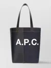 Apc Multicolor Denim And Fabric Axel Shoulder Bag In Black