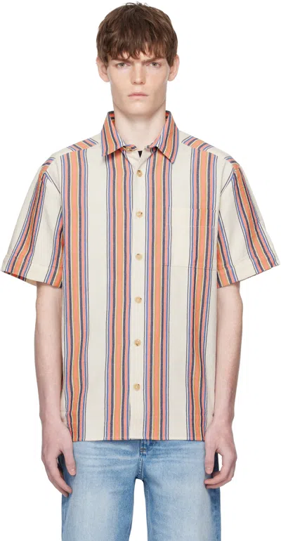 Apc Multicolor Ross Short-sleeve Shirt In Sand