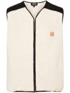 Apc Nate Colour-block Fleece Gilet In Neutrals