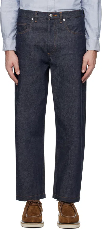 Apc Navy Achille Jeans In Iai Indigo