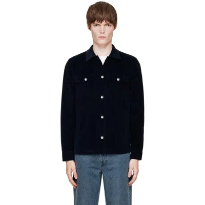 A.p.c. Navy Alex Jacket In Iak Dark Navy