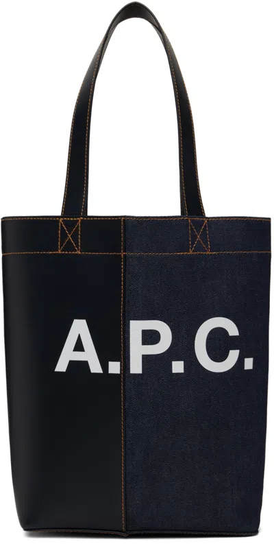 Apc Navy & Black Axel N/s Tote In Iak Dark Navy
