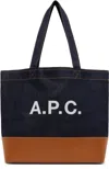 Apc Two-tone Denim And Leather Axel Shopping Bag In Caf Caramel