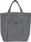 Apc Printed Denim Thais Shopping Bag In Ima Bleu Fonce/blanc