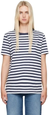 Apc Navy & White Striped T-shirt In Iak Dark Navy