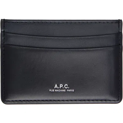 A.p.c. Navy André Card Holder In Iak Dark Navy