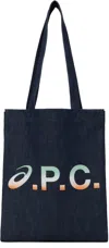Apc A.p.c. Denim A.p.c. X Asics Lou Shopping Bag In Iai Indigo