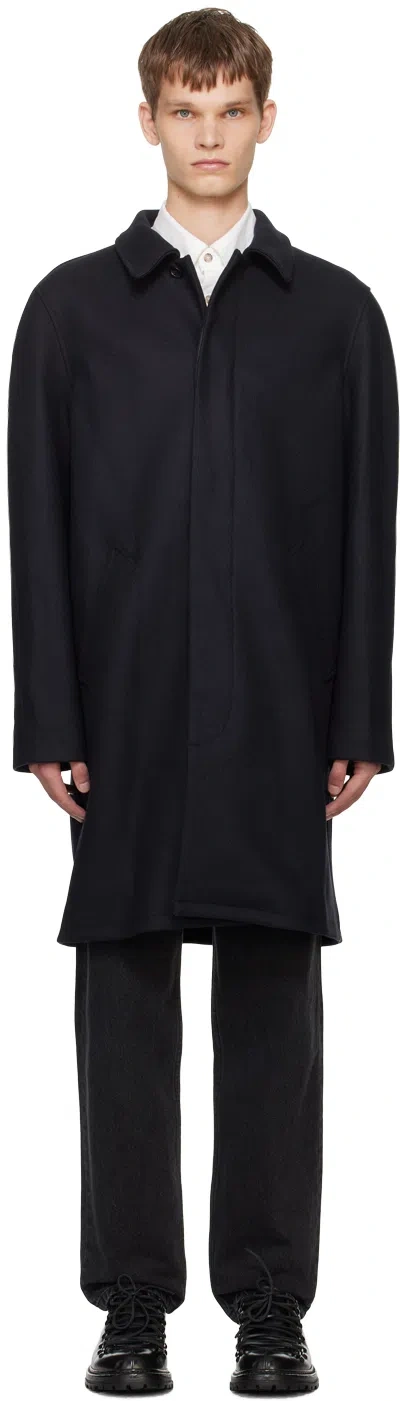 Apc Navy Auster Coat In Pia Heather Marine