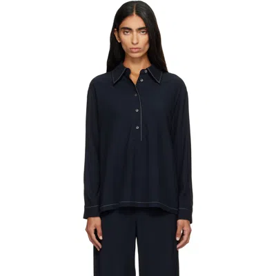 A.p.c. Navy Beauvoir Blouse In Iak Dark Navy