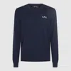 Apc A.p.c. Dark Blue Cotton Sweatshirt In Blue