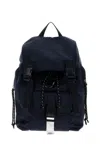 Apc A.p.c. Navy Blue Backpack With Flap Closure And Logo Applique In Black
