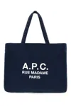 Apc Navy Blue Canvas Diane Rue Madame Shopping Bag In Dark Navy