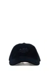 Apc Charlie Rue Madame Logo-print Cotton-corduroy Baseball Cap In Blue