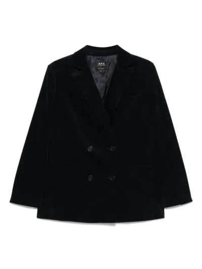 APC NAVY BLUE COTTON BLAZER