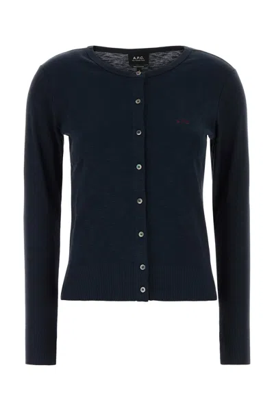 A.p.c. Navy Blue Cotton Cora Cardigan