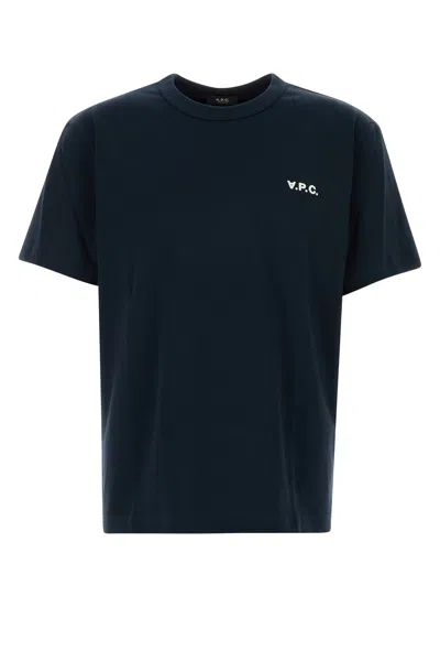APC A.P.C. NAVY BLUE COTTON T-SHIRT