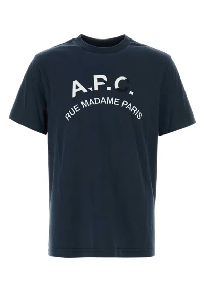 A.P.C. A.P.C. NAVY BLUE COTTON T SHIRT