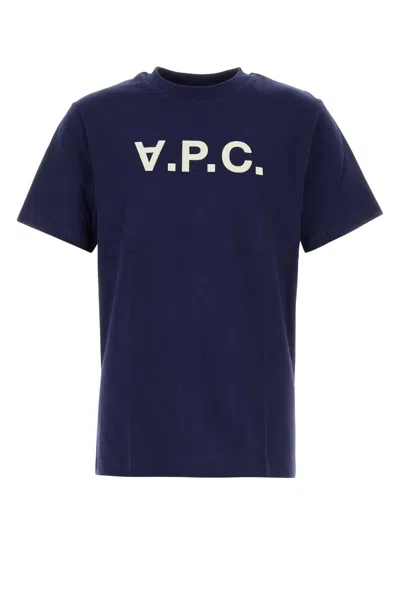 Apc Navy Blue Cotton T-shirt