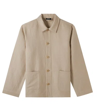 Apc A.p.c. Kerlouan' Beige Jacket With Classic Collar In Neutral