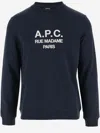 Apc Classic Cotton Sweatshirt With Iconic Logo And Fit In Navy Blue