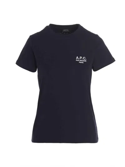 APC NAVY BLUE LOGO EMBROIDERY T-SHIRT