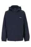 Apc Asics Interaction Logo-print Shell Hooded Jacket In Darknavy