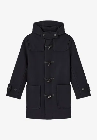 A.p.c. Navy Blue Recycled Wool Duffle Coat Xs Navy Blue